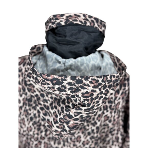 JM Collection Leopard Coat Jacket Womens M Brown Black Belted Waist Snap Button - Picture 6 of 16